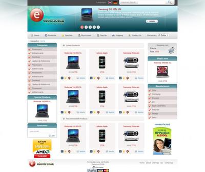 CSS3设计电子产品展示型网站静态模板代理代办